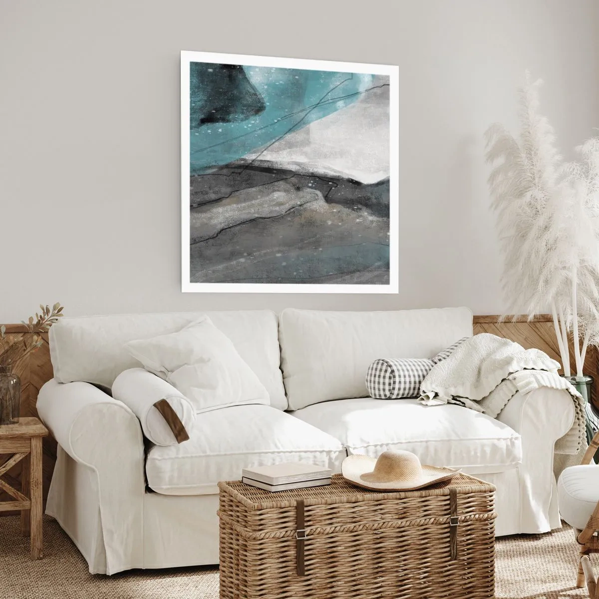 Affiche - Poster - Résumé : roches et glace - 60x60 cm