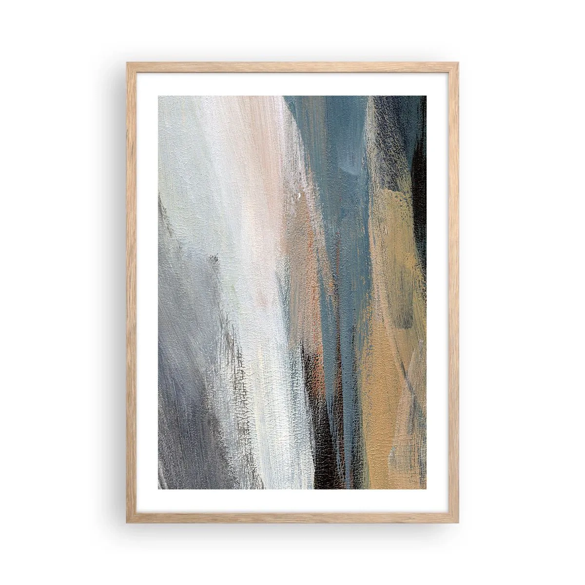 Affiche dans un chêne clair - Poster - Abstraction : paysage nordique - 50x70 cm