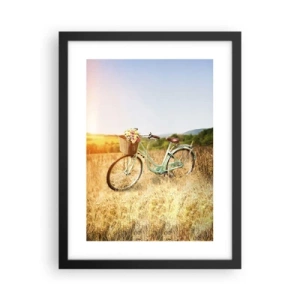 Affiche dans un cadre noir - Poster - Je vais rester un petit moment - 30x40 cm