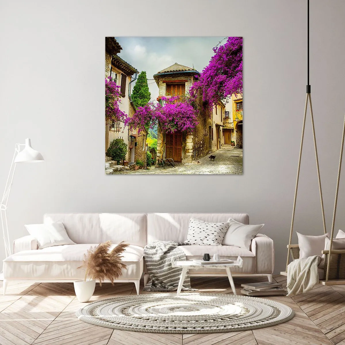 Impression sur toile - Image sur toile - Sous un dais fleuri - 40x40 cm