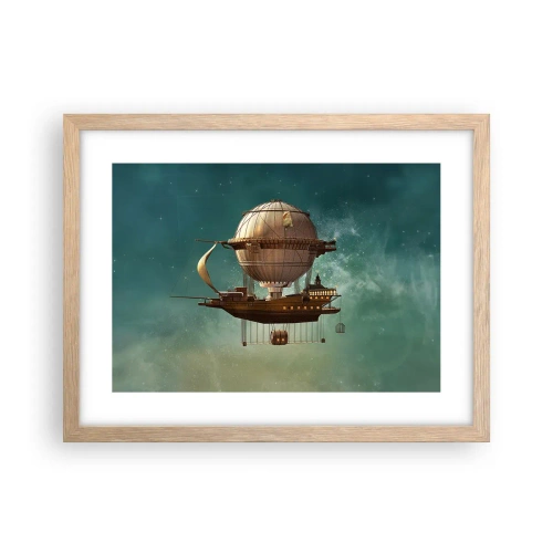 Affiche dans un chêne clair - Poster - Jules Verne vous salue - 40x30 cm