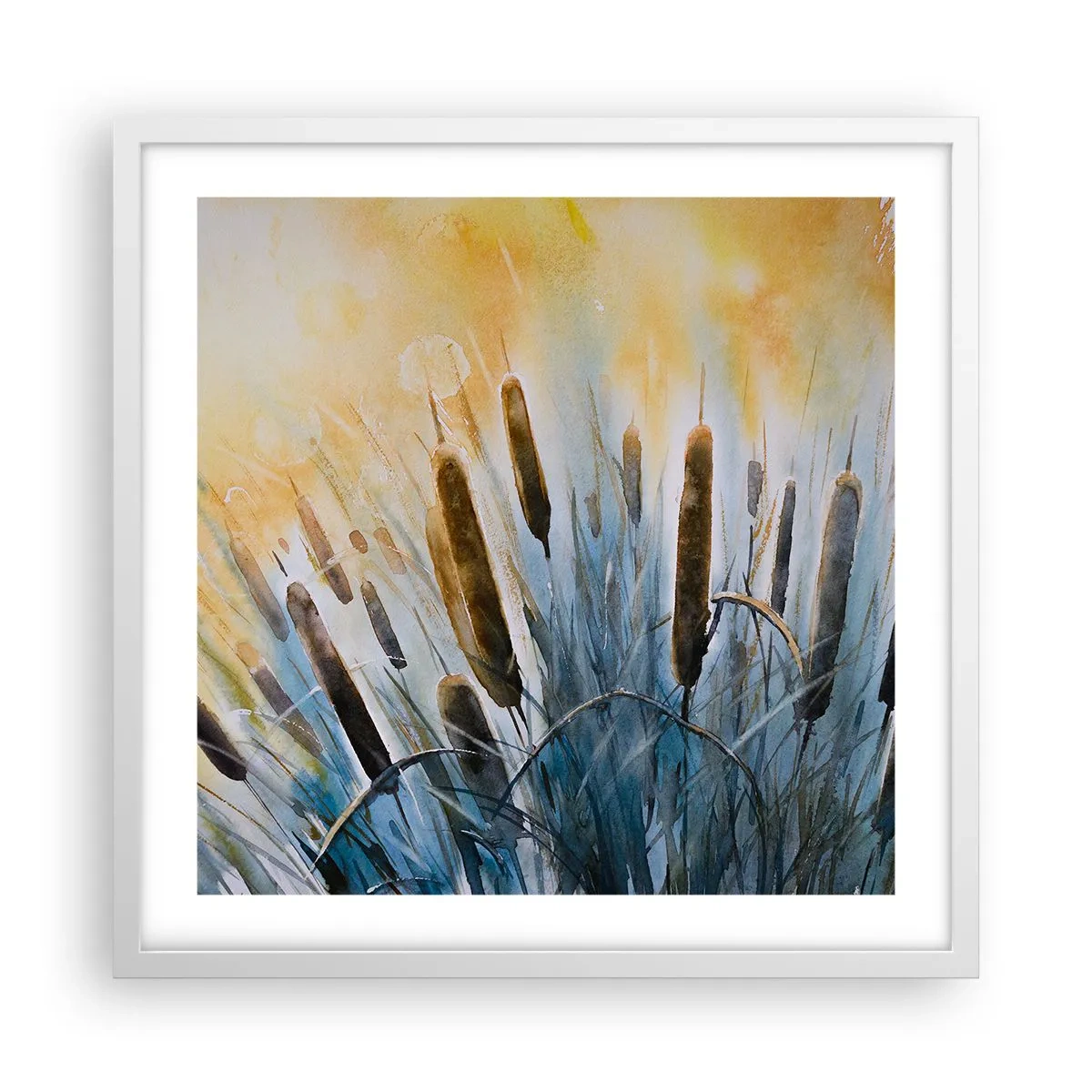 Affiche dans un cadre blanc - Poster - Fraicheur de l'eau, chaleur du soleil - 50x50 cm