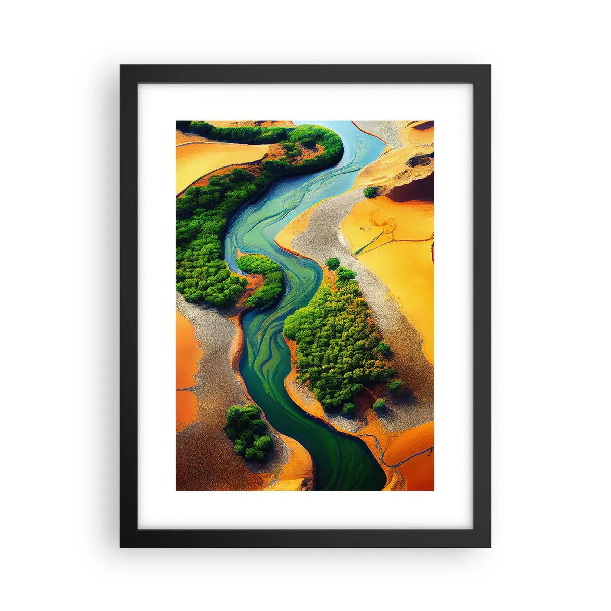 Affiche dans un cadre noir - Poster - Rivière vivifiante - 30x40 cm