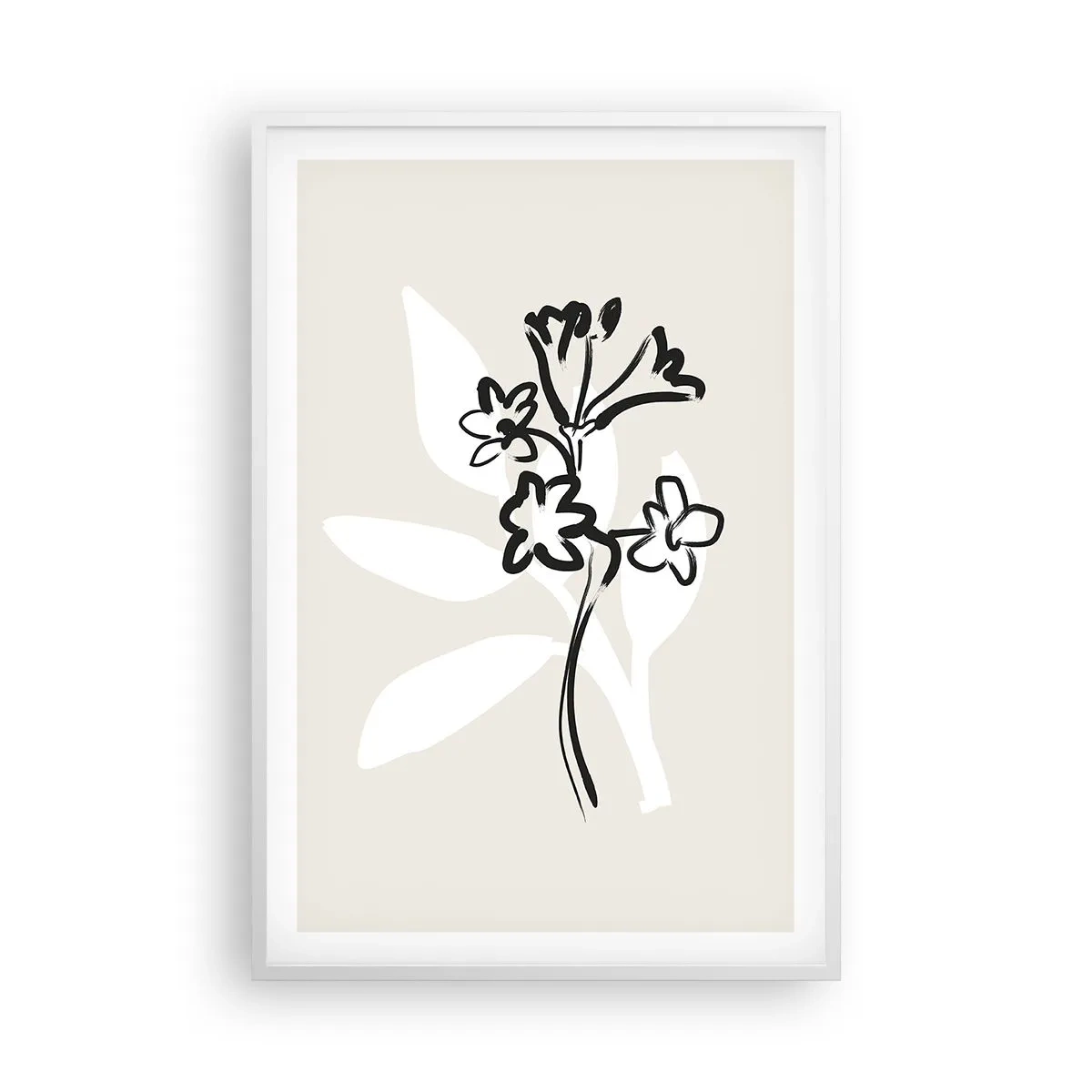 Affiche dans un cadre blanc - Poster - Esquisse pour l'herbier - 61x91 cm