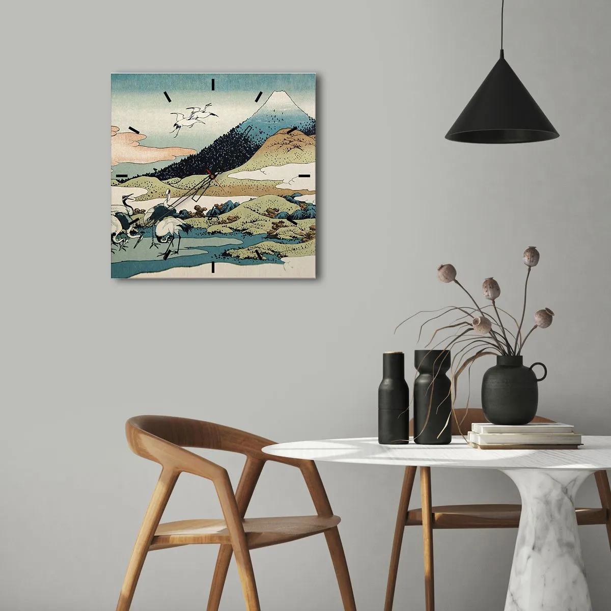 Horloge murale - Pendule murale - Avec une âme japonnaise - 30x30 cm