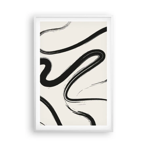 Affiche dans un cadre blanc - Poster - Fantaisie en noir et blanc - 61x91 cm