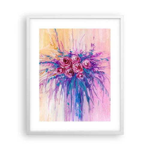 Affiche dans un cadre blanc - Poster - Fontaine aux roses - 40x50 cm