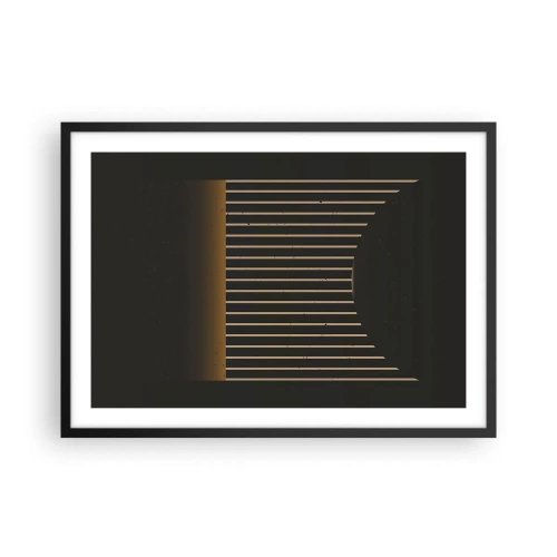 Affiche dans un cadre noir - Poster - Motif géométrique à rayures sur fond sombre - 70x50cm - Explorez les ténèbres - Décoration murale moderne pour le salon et la chambre ARTTOR