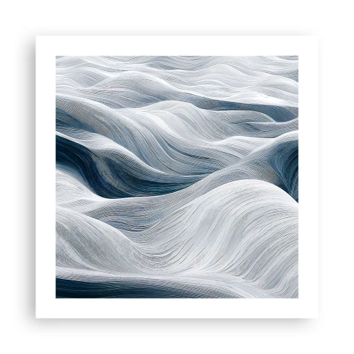 Affiche - Poster - Vagues blanches et bleues - 50x50 cm