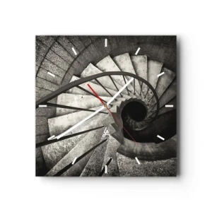 Horloge murale - Pendule murale - En haut des escaliers, en bas des escaliers - 40x40 cm