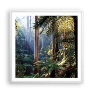 Affiche dans un cadre blanc - Poster - Fable de la forêt - 60x60 cm