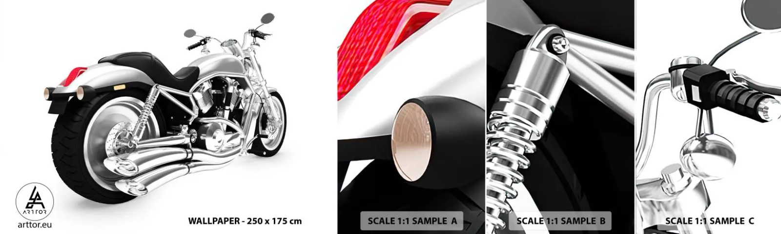 Échantillon De Papier Peint Standard Eco - Rêve de collectionneur - Automobile, Moto, Hachoir - 100x30 cm