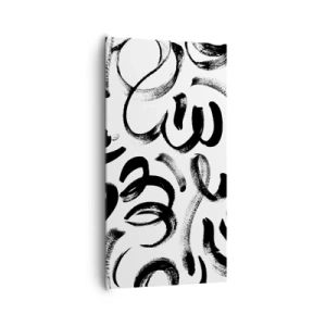 Impression sur toile - Image sur toile - Noir sur blanc - 65x120 cm