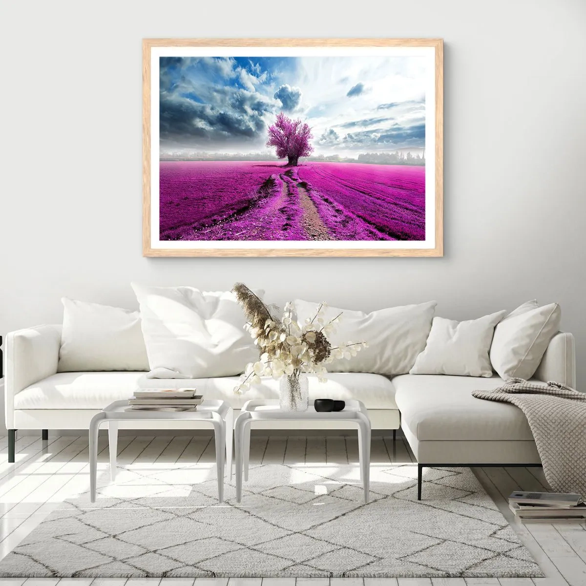 Affiche dans un chêne clair - Poster - Lande - nature sauvage - 40x30 cm