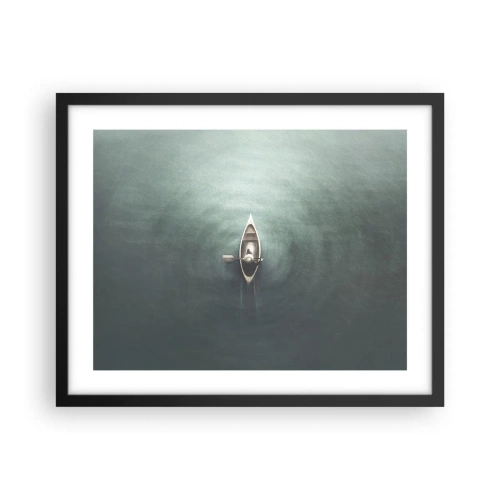 Affiche dans un cadre noir - Poster - À travers le lac de la lune - 50x40 cm