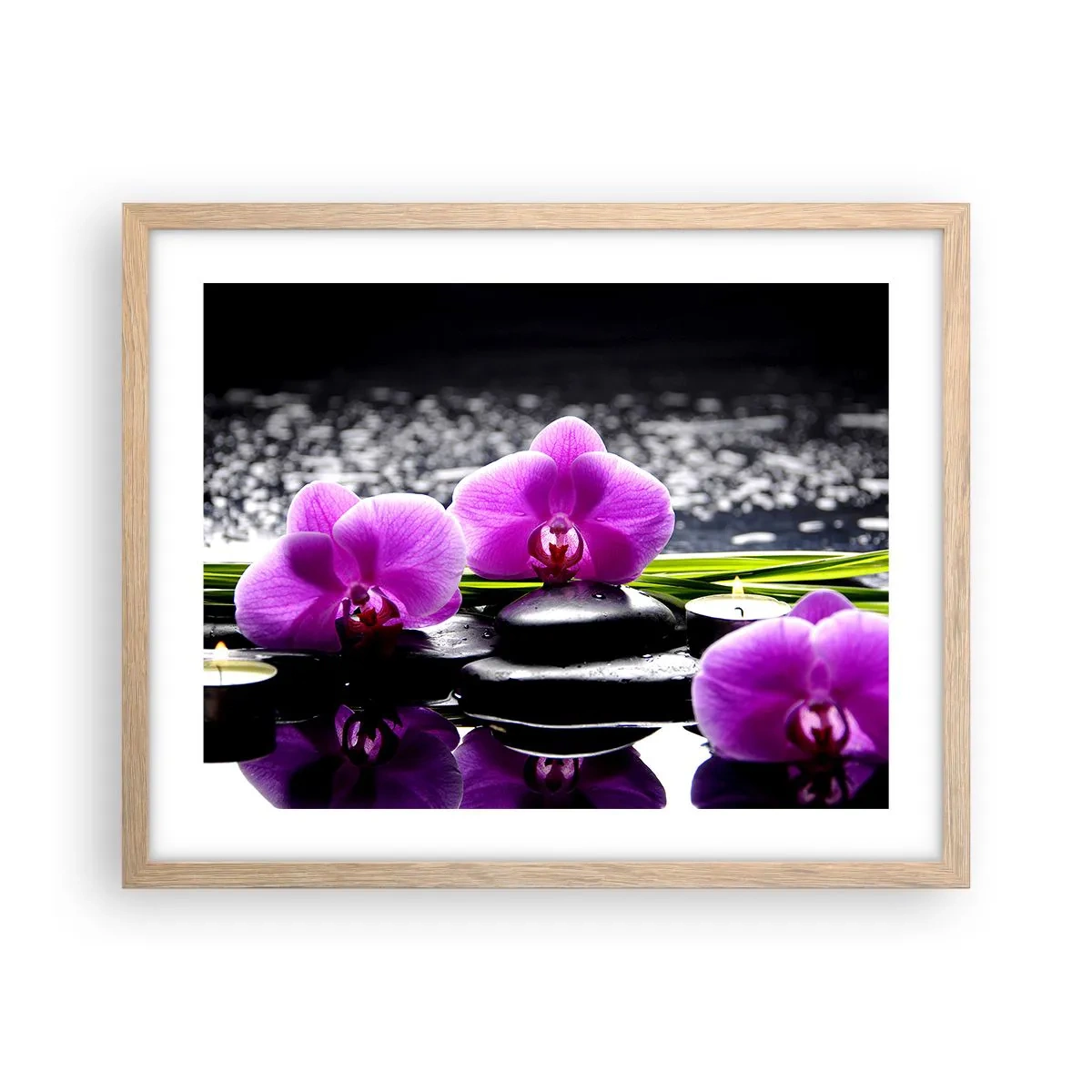 Affiche dans un chêne clair - Poster - Se noyer dans la paix et la tranquillité - 50x40 cm