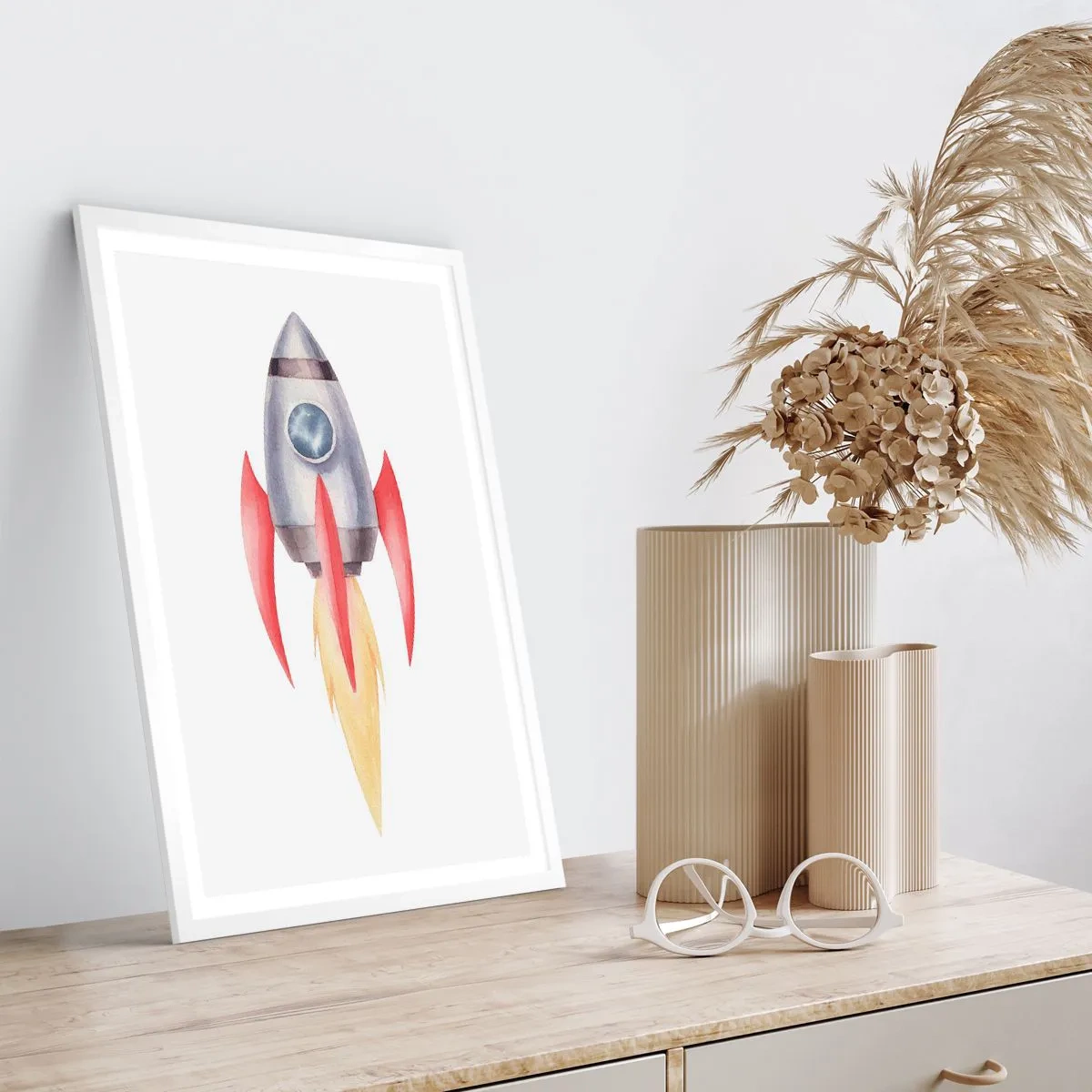 Affiche dans un cadre blanc - Poster - Plus haut, plus vite, plus loin - 40x50 cm