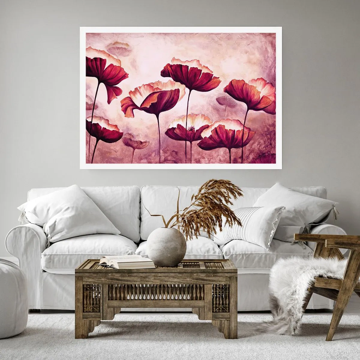 Affiche - Poster - Pétale rouge et blanc - 70x50 cm