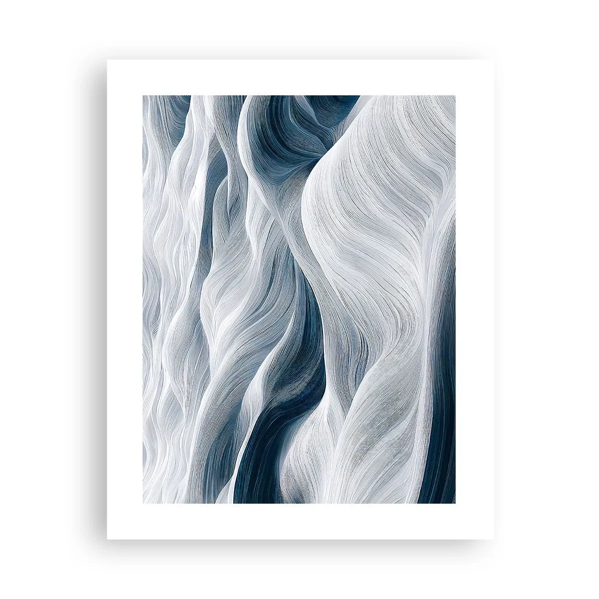 Affiche - Poster - Vagues blanches et bleues - 40x50 cm