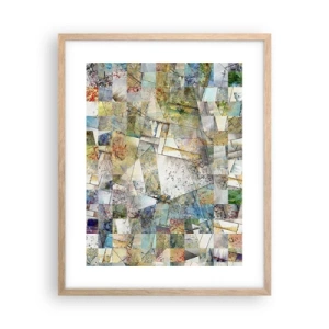 Affiche dans un chêne clair - Poster - Remaniement géométrique - 40x50 cm