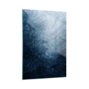 Impression sur verre - Image sur verre - Profondeur abstraite dans les tons de bleu marine et de gris - 50x70cm - Atteindre en profondeur - Décoration murale moderne pour le salon et la chambre ARTTOR