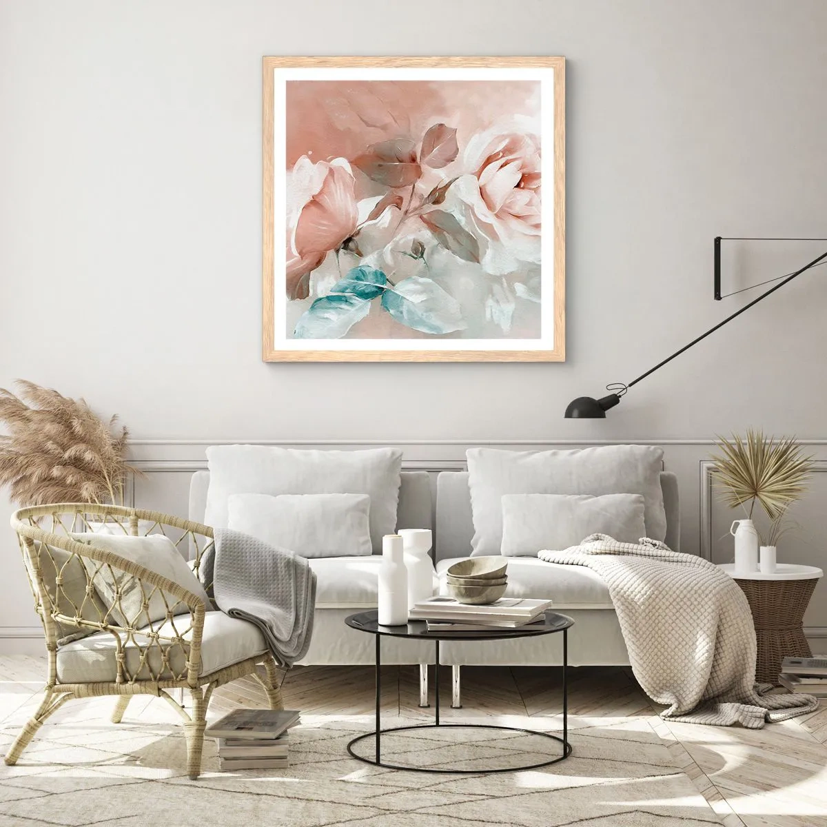 Affiche dans un chêne clair - Poster - L'esprit du romantisme - 60x60 cm