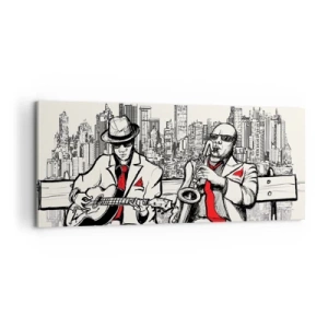 Impression sur toile - Image sur toile - improvisation new-yorkaise - 100x40 cm