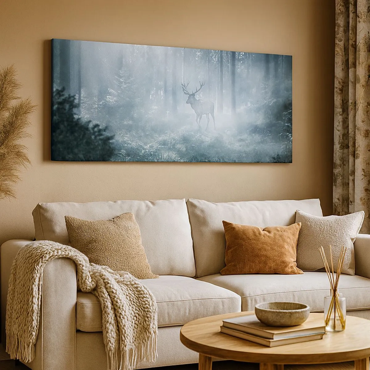 Impression sur toile - Image sur toile - Visite matinale du domaine - 100x40 cm