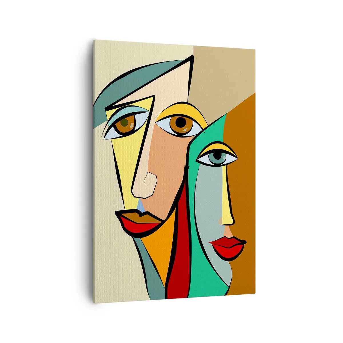 Impression sur toile - Image sur toile - Couple cubiste - 70x100 cm