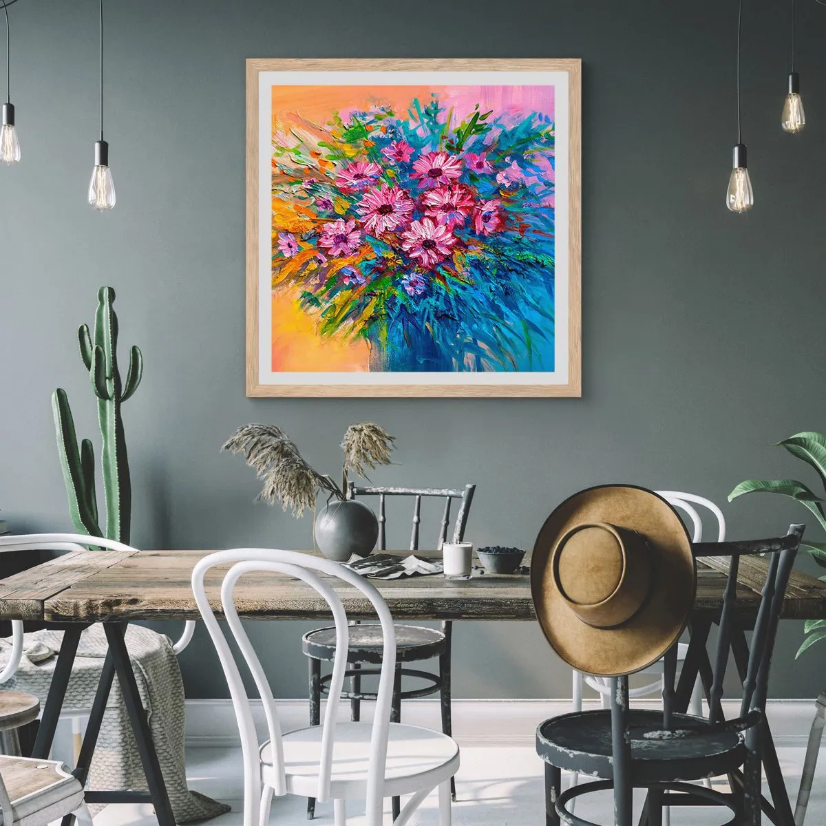 Affiche dans un chêne clair - Poster - Énergie de la vie - 50x50 cm