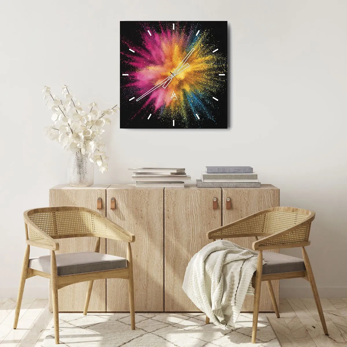 Horloge murale - Pendule murale - Origine des couleurs - 40x40 cm