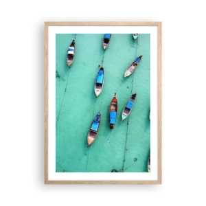 Affiche dans un chêne clair - Poster - Dans une attente jouyeuse - 50x70 cm