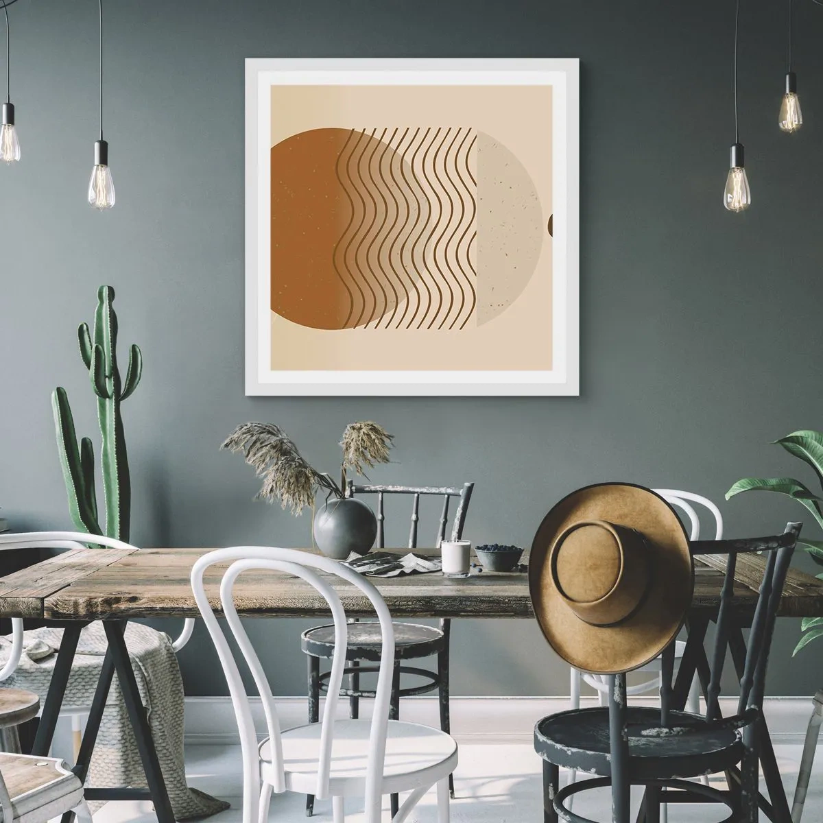 Affiche dans un cadre blanc - Poster - Sur l'origine des figures géométriques - 60x60 cm