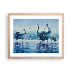 Affiche dans un chêne clair - Poster - Réunion matinale - 50x40 cm