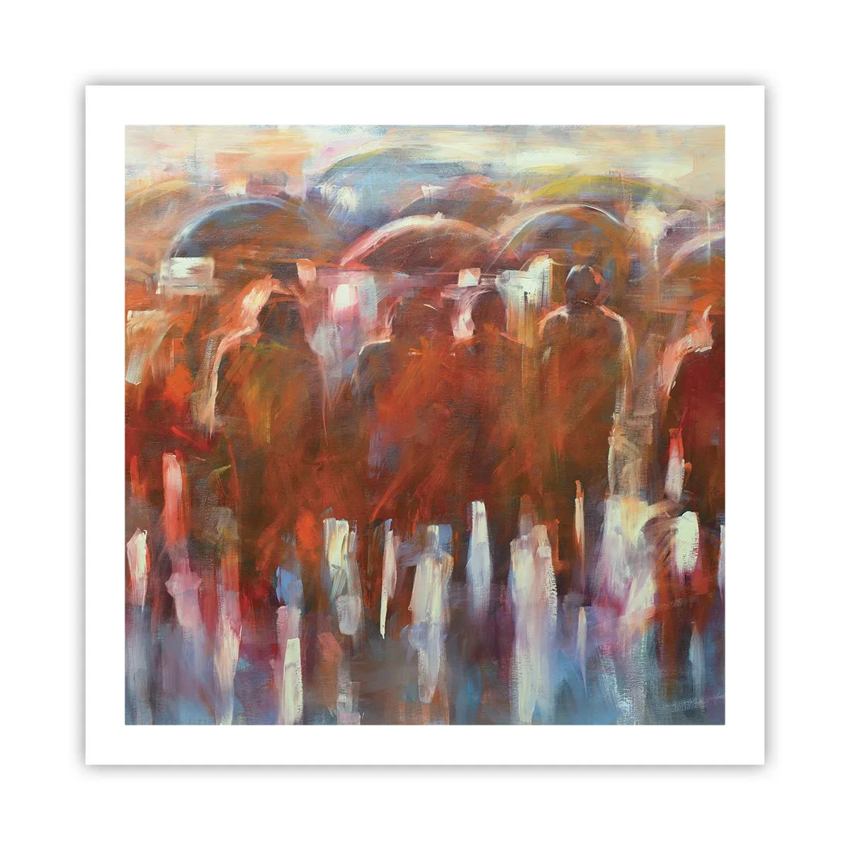 Affiche - Poster - Identiques sous la pluie et dans le brouillard - 60x60 cm