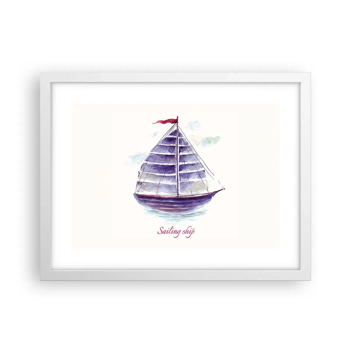 Affiche dans un cadre blanc - Poster - Plein de voiles et d’eau calme - 40x30 cm