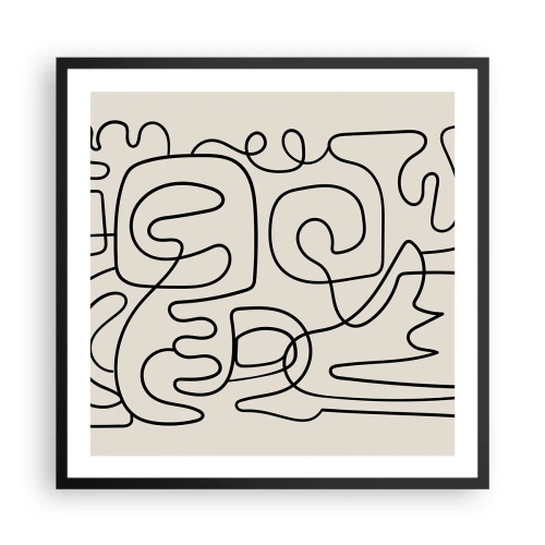 Affiche dans un cadre noir - Poster - Suivez les indices - 60x60 cm