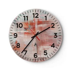 Horloge murale - Pendule murale - Brumeux. Mais rose - 40x40 cm