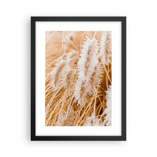 Affiche dans un cadre noir - Poster - Le bruissement doré de l'herbe - 30x40 cm