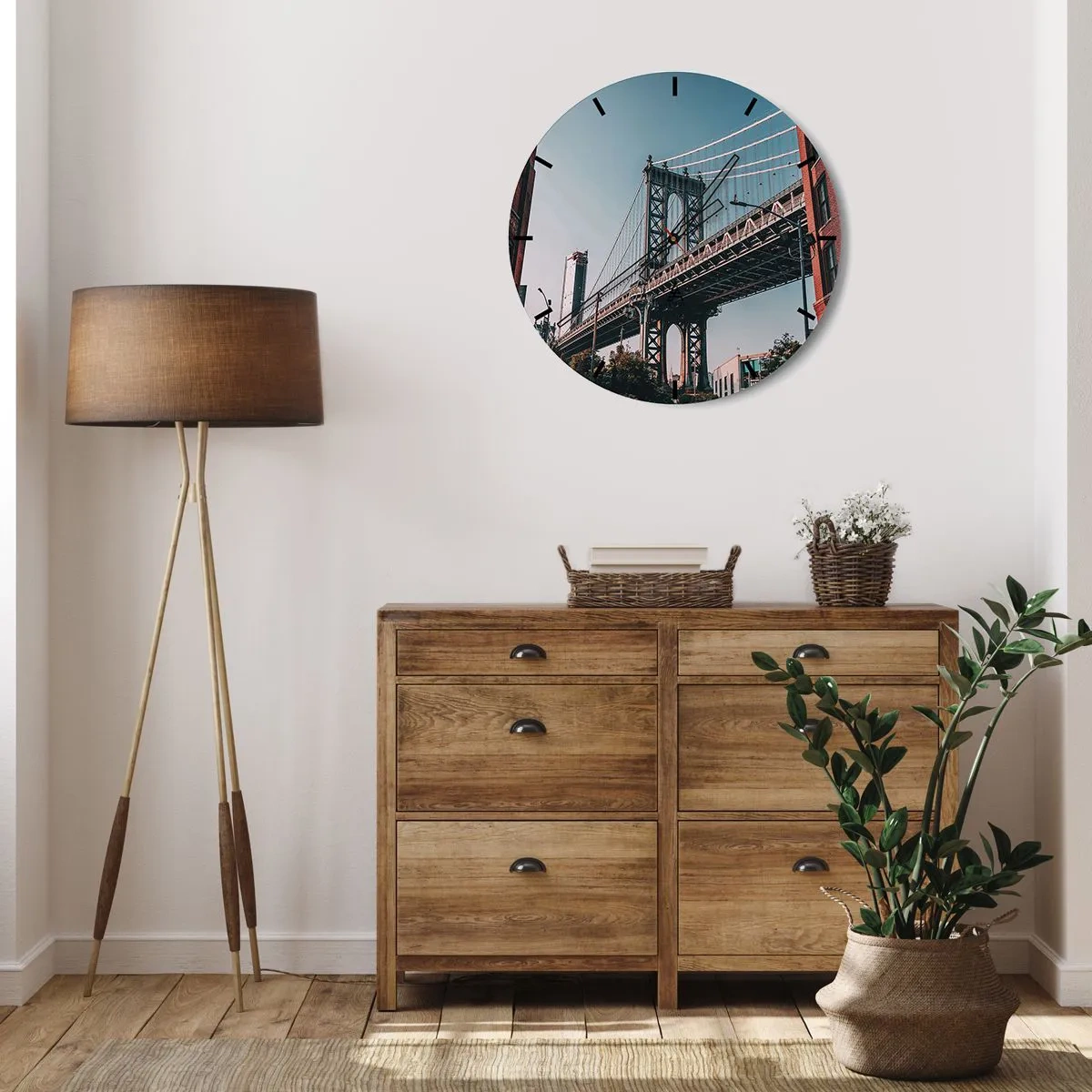Horloge murale - Pendule murale - Sur les vagues de la ville - 40x40 cm