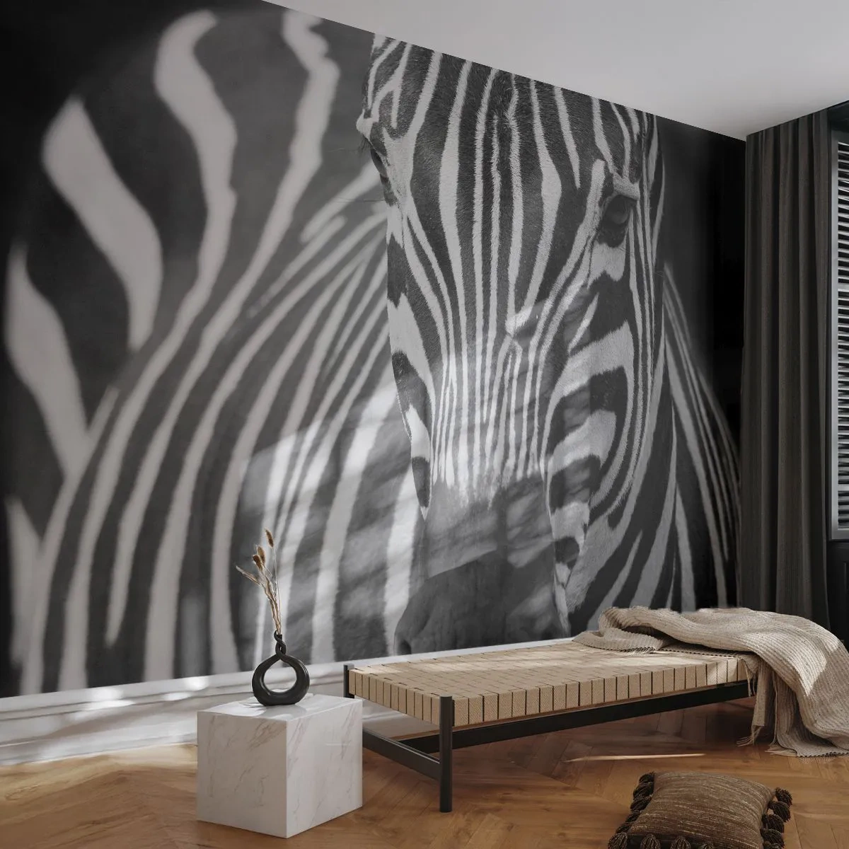Papier Peint Photo Standard Eco - Le monde est noir et blanc - Animaux, Côtes, Noir et blanc - 400x280 cm