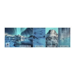 Échantillon de Papier Peint Premium Sand - Nuit de lumières - Aurores boréales, Norvège, Paysage - 100x30 cm