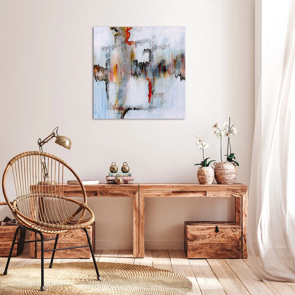 Impression sur toile - Image sur toile - Un bâton sur l'eau - 50x50 cm