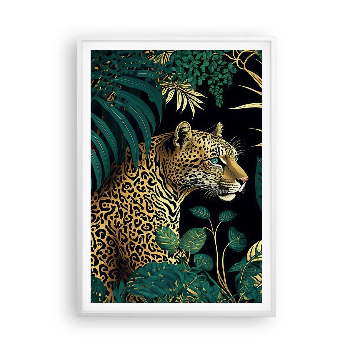 Affiche dans un cadre blanc - Poster - Un hôte dans la jungle - 70x100 cm