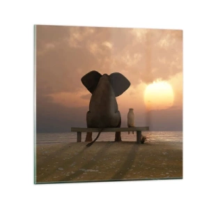 Impression sur verre - Image sur verre - C'est bon de garder le silence ensemble - 30x30 cm