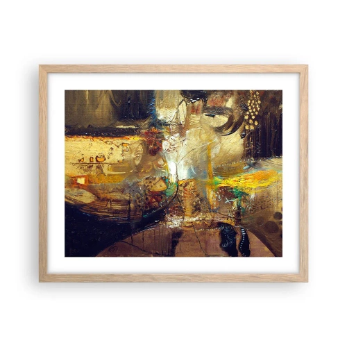 Affiche dans un chêne clair - Poster - Froid, tiède, chaud - 50x40 cm