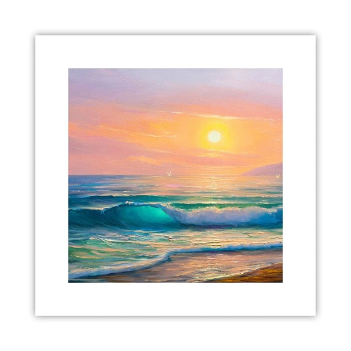 Affiche - Poster - Le chant turquoise des vagues - 30x30 cm