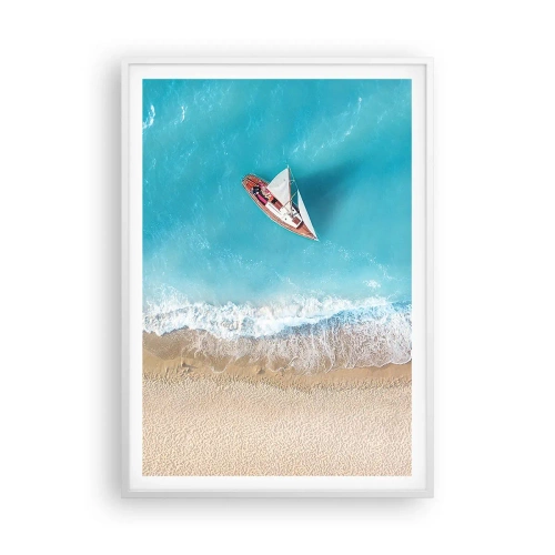 Affiche dans un cadre blanc - Poster - A la frontière de l'azur et de l'or - 70x100 cm