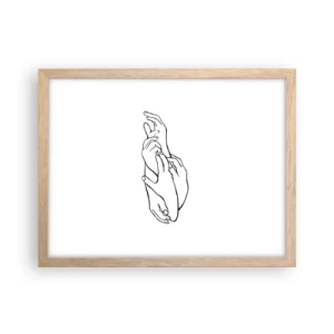 Affiche dans un chêne clair - Poster - Bon contact - 40x30 cm