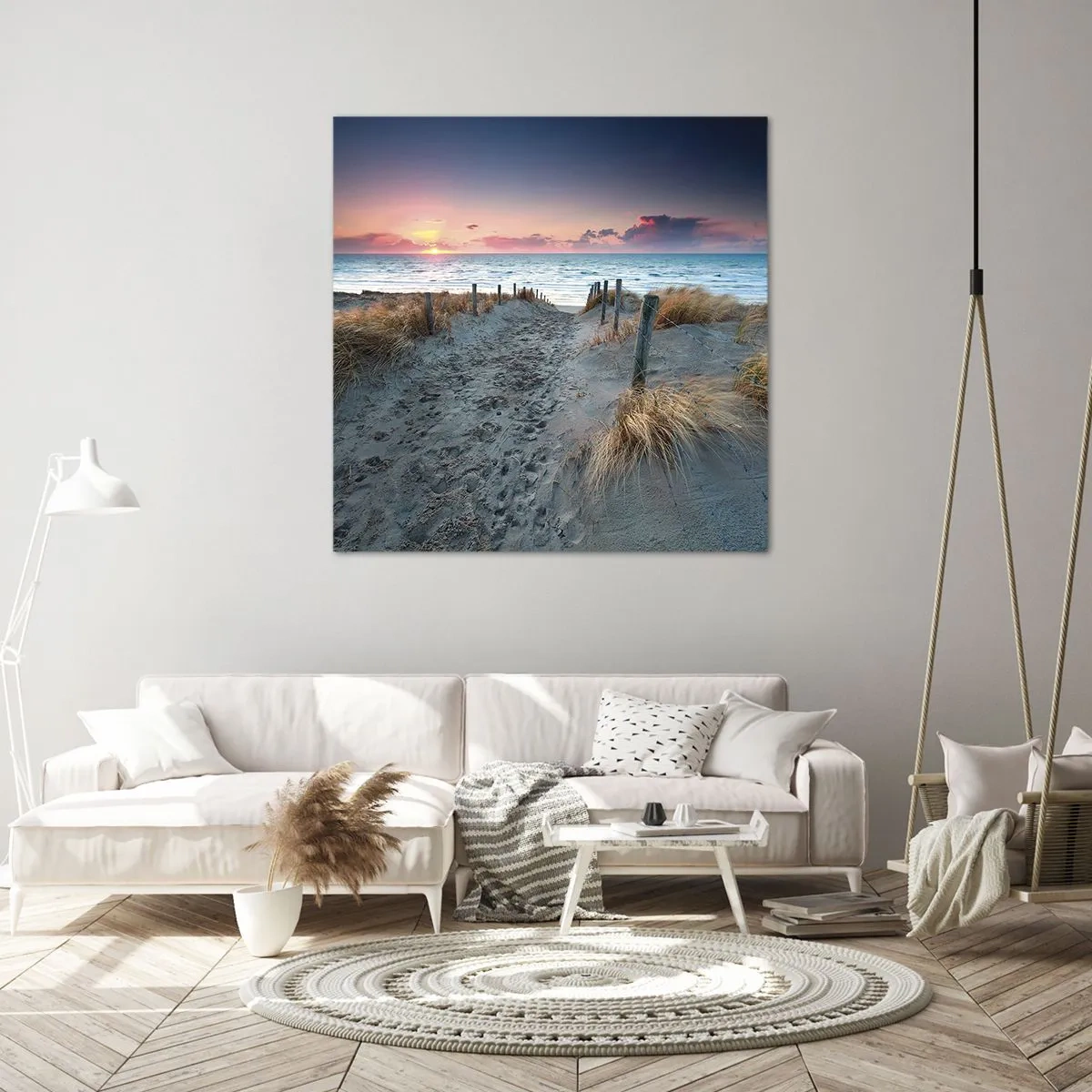 Impression sur toile - Image sur toile - Tu as versé l'éclat de l'arc-en-ciel sur les flots - 50x50 cm